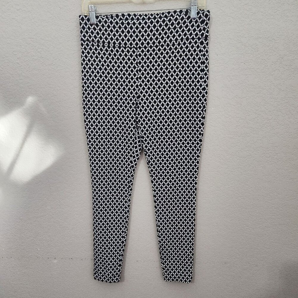 I.N.C. International Concepts Womens Black & White Geometric Print Stretch Pants
